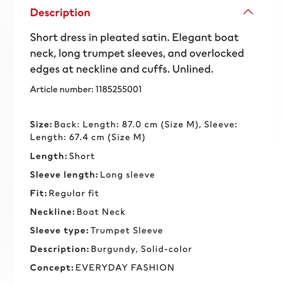 Lester satin dress (size M) - burgundy colour - Picture 7 of 9